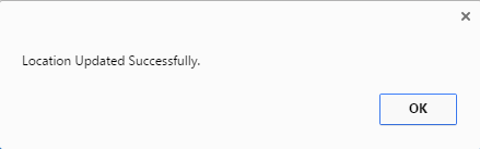 Message- Location Updated Successfully.